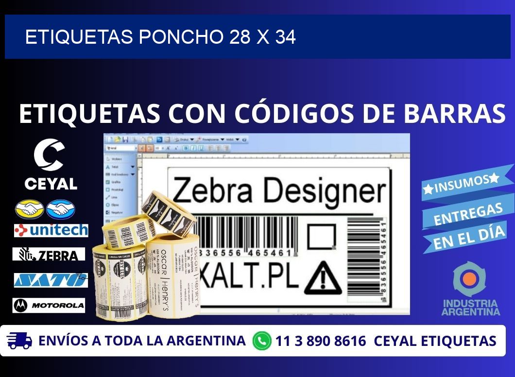 ETIQUETAS PONCHO 28 x 34