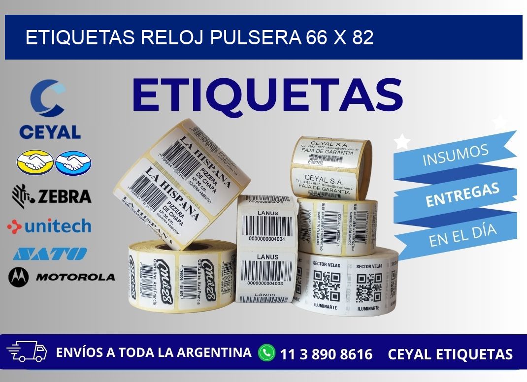 ETIQUETAS RELOJ PULSERA 66 x 82