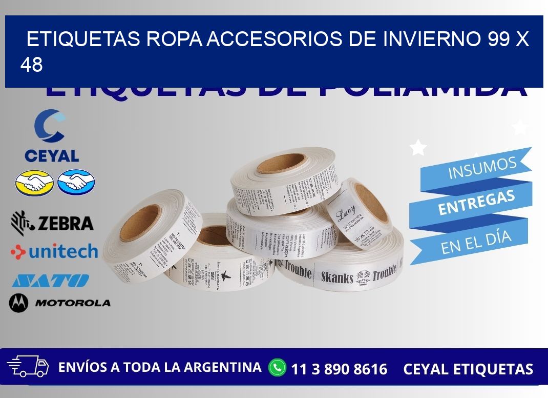 ETIQUETAS ROPA ACCESORIOS DE INVIERNO 99 x 48