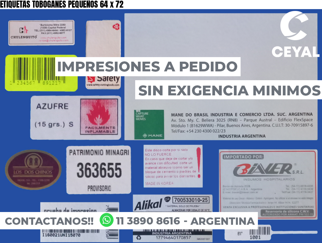 ETIQUETAS TOBOGANES PEQUEÑOS 64 x 72