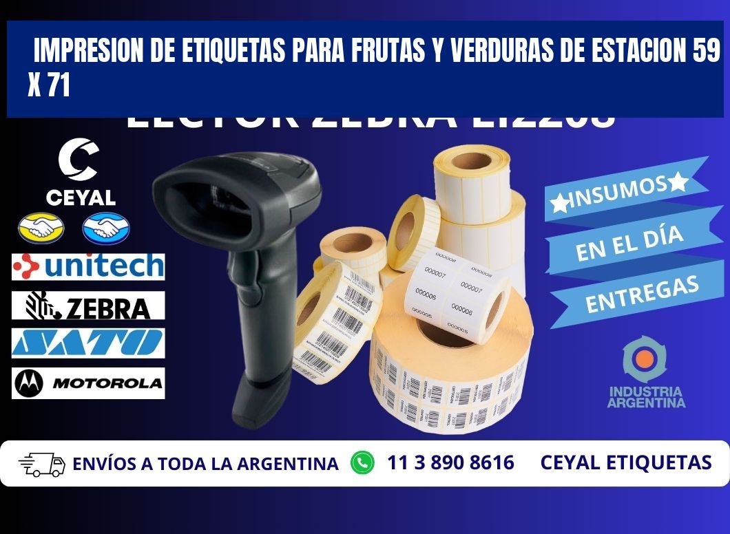 IMPRESION DE ETIQUETAS PARA FRUTAS Y VERDURAS DE ESTACION 59 x 71