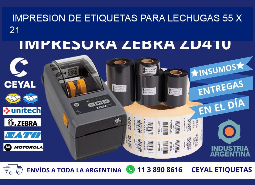 IMPRESION DE ETIQUETAS PARA LECHUGAS 55 x 21