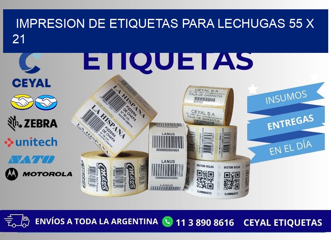 IMPRESION DE ETIQUETAS PARA LECHUGAS 55 x 21