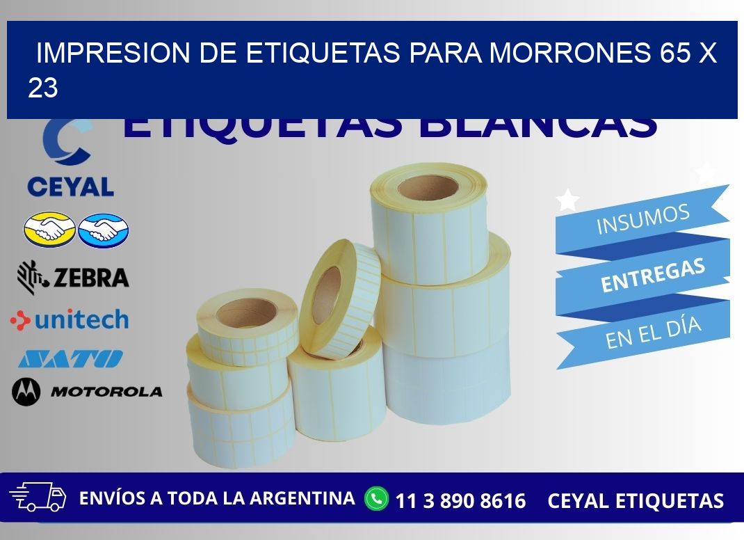 IMPRESION DE ETIQUETAS PARA MORRONES 65 x 23