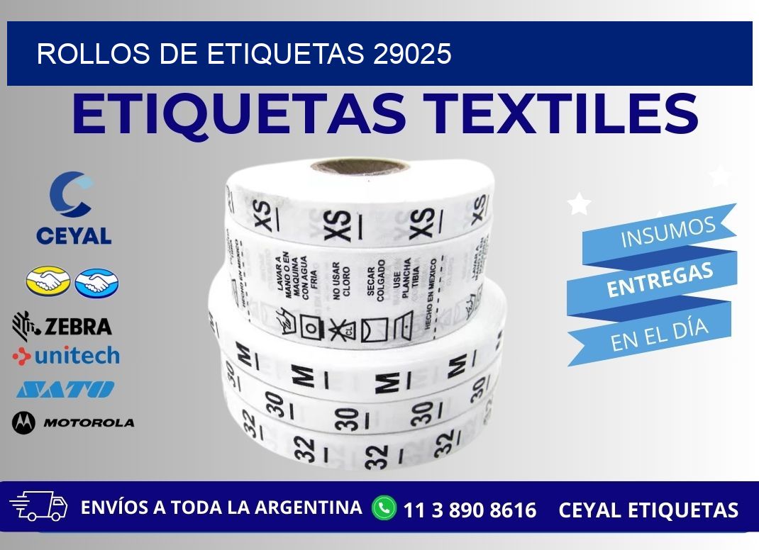 ROLLOS DE ETIQUETAS 29025