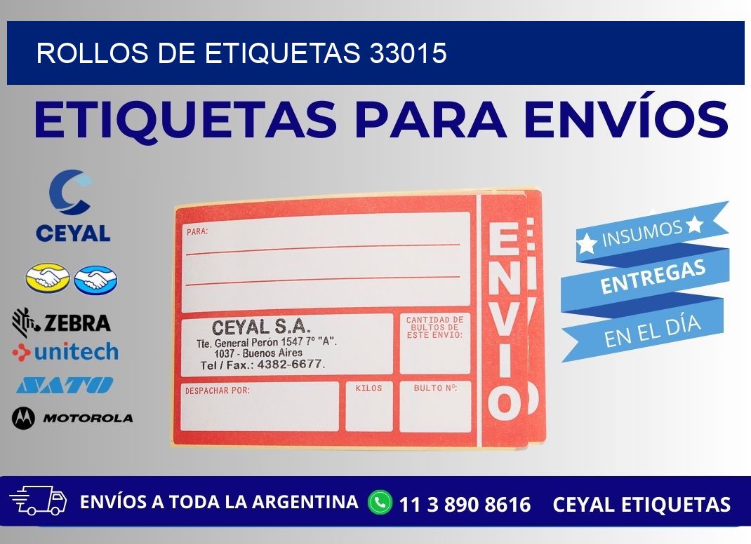 ROLLOS DE ETIQUETAS 33015