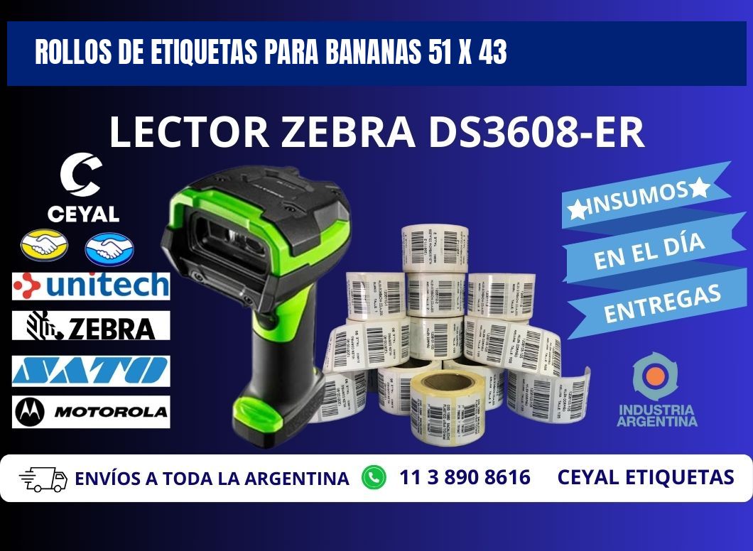 ROLLOS DE ETIQUETAS PARA BANANAS 51 x 43