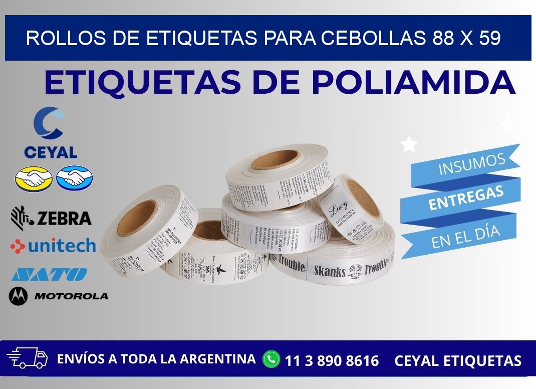 ROLLOS DE ETIQUETAS PARA CEBOLLAS 88 x 59