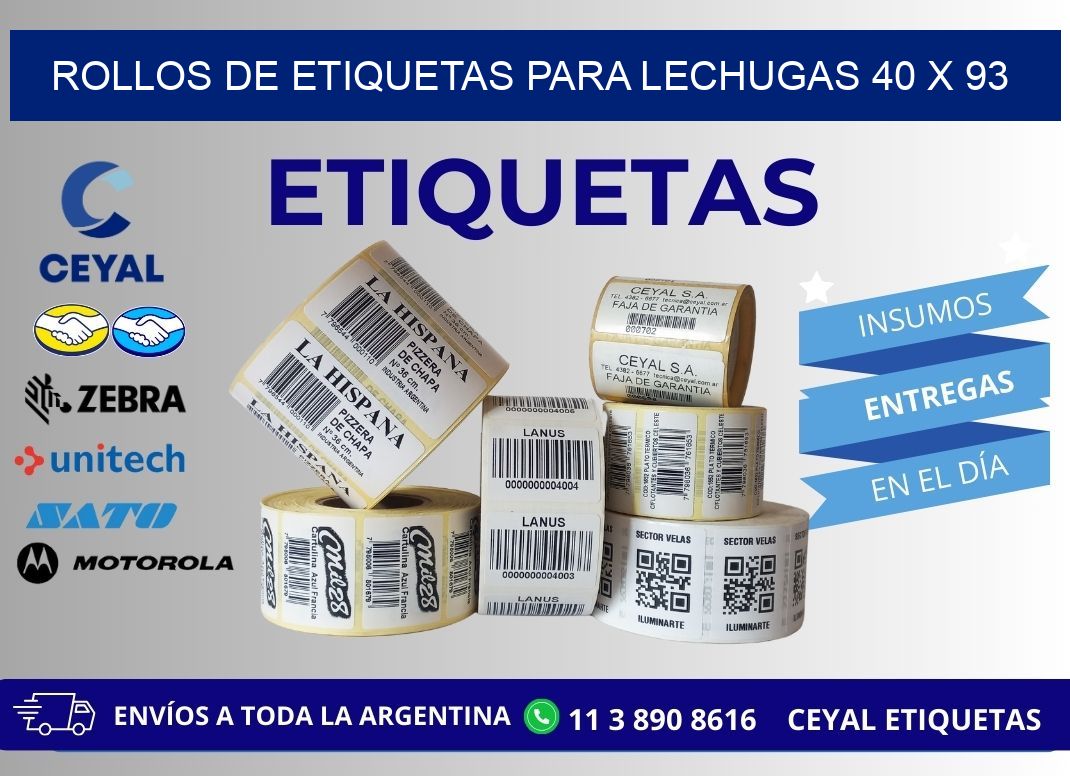 ROLLOS DE ETIQUETAS PARA LECHUGAS 40 x 93