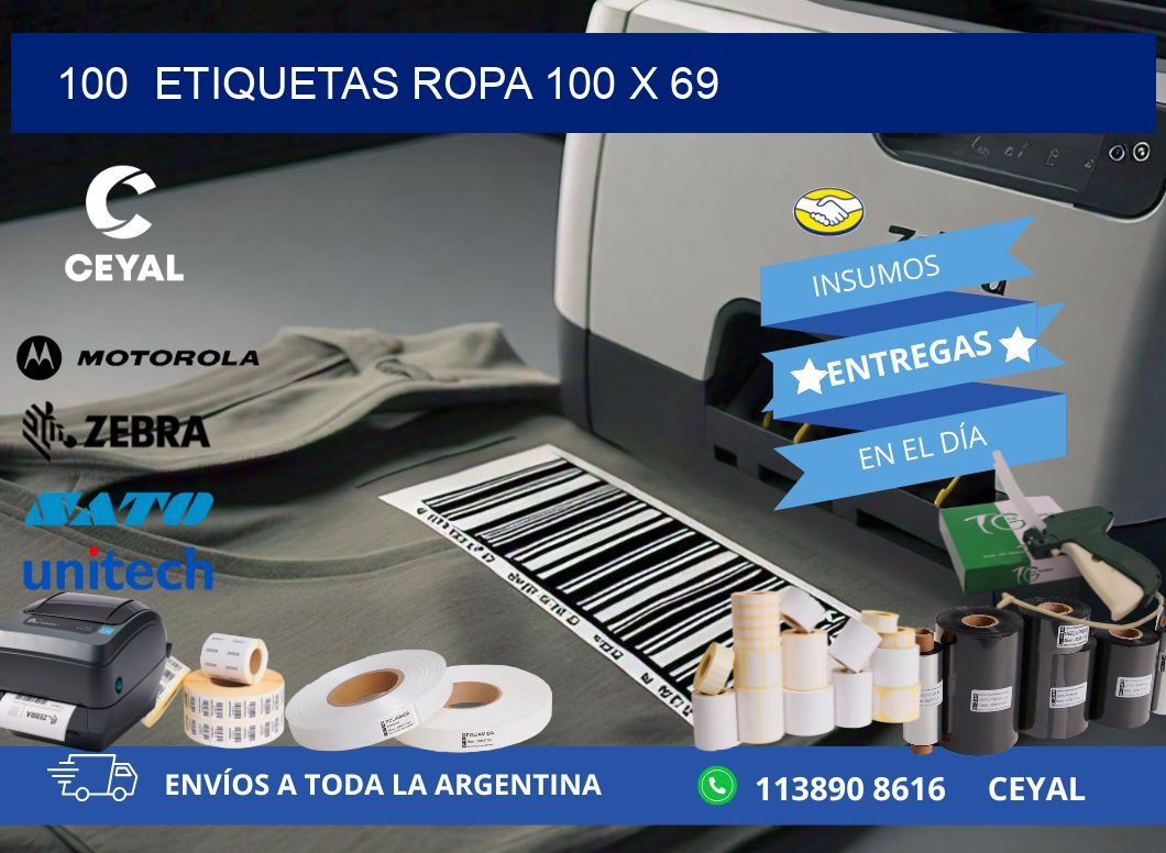 100  ETIQUETAS ROPA 100 x 69