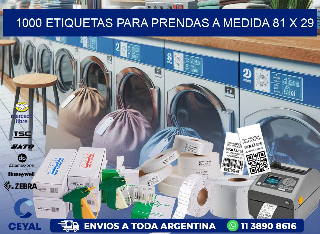 1000 ETIQUETAS PARA PRENDAS A MEDIDA 81 x 29