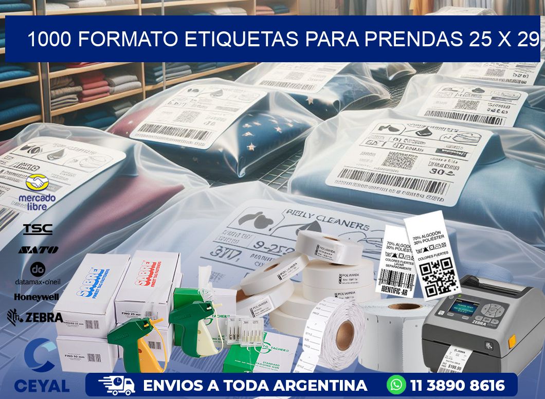 1000 FORMATO ETIQUETAS PARA PRENDAS 25 x 29