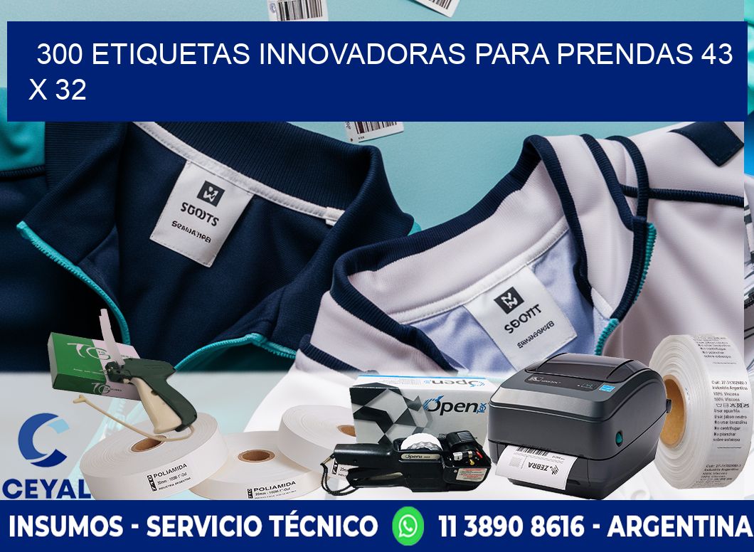 300 ETIQUETAS INNOVADORAS PARA PRENDAS 43 x 32