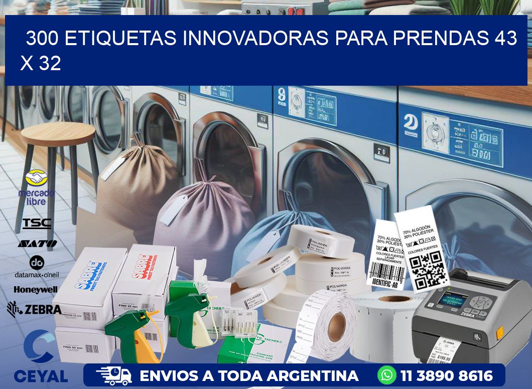 300 ETIQUETAS INNOVADORAS PARA PRENDAS 43 x 32