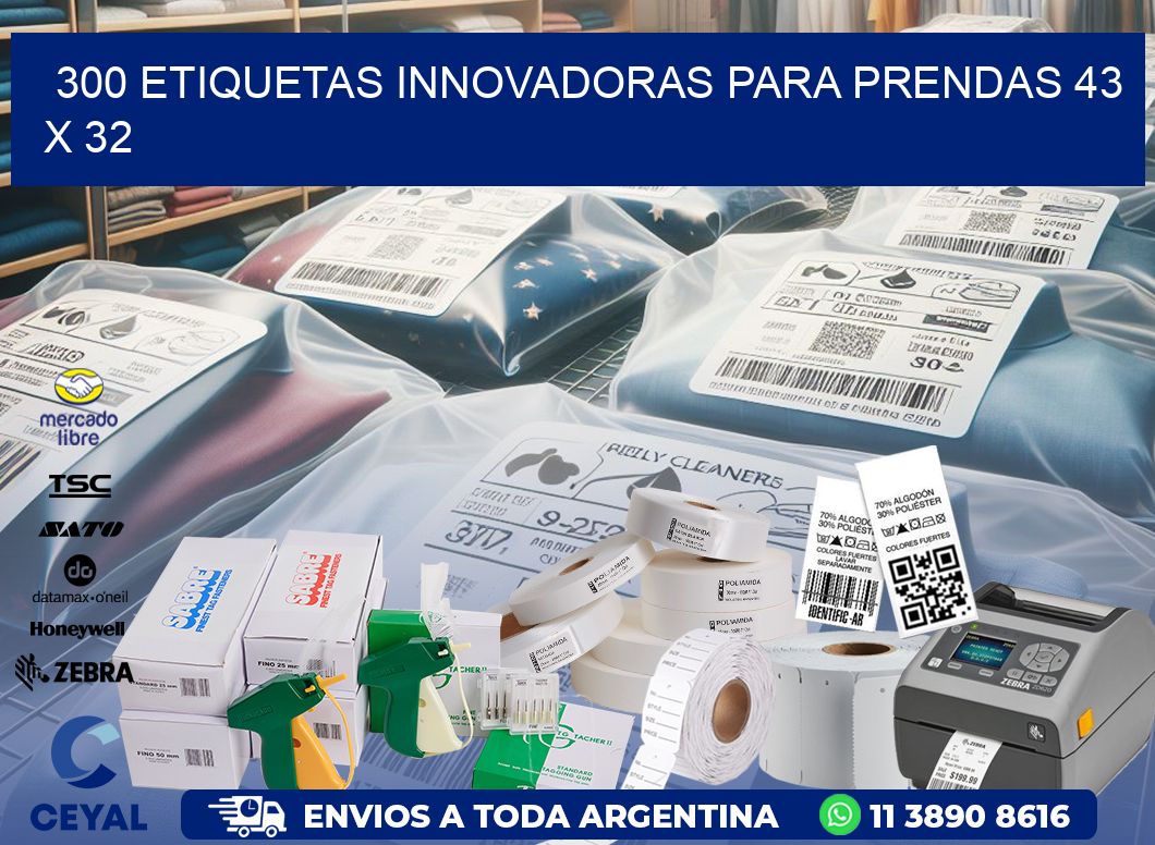 300 ETIQUETAS INNOVADORAS PARA PRENDAS 43 x 32