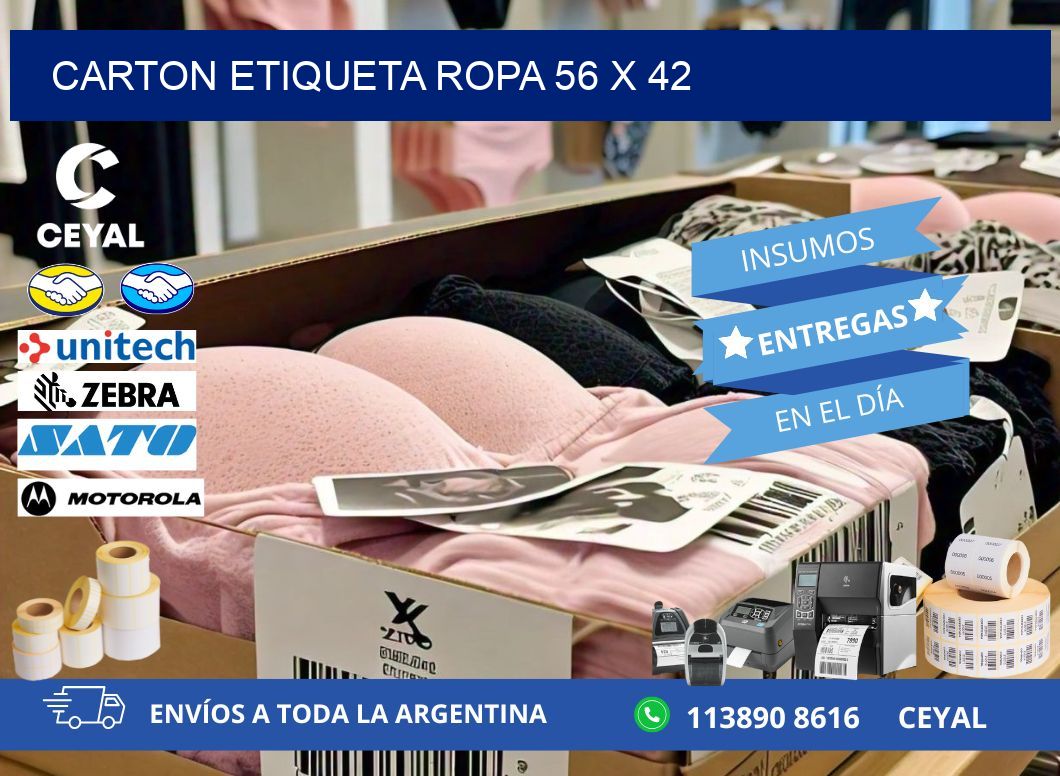 CARTON ETIQUETA ROPA 56 x 42