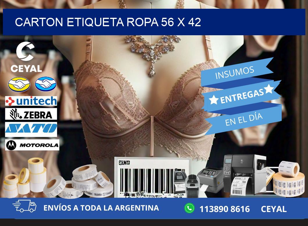 CARTON ETIQUETA ROPA 56 x 42