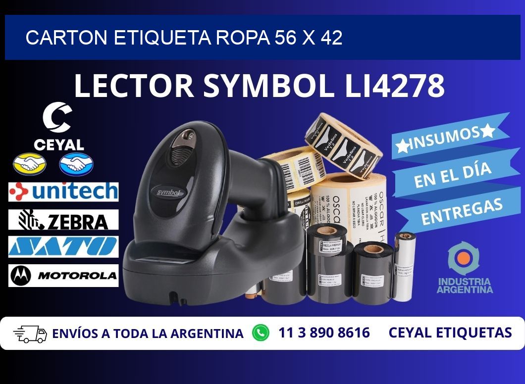 CARTON ETIQUETA ROPA 56 x 42