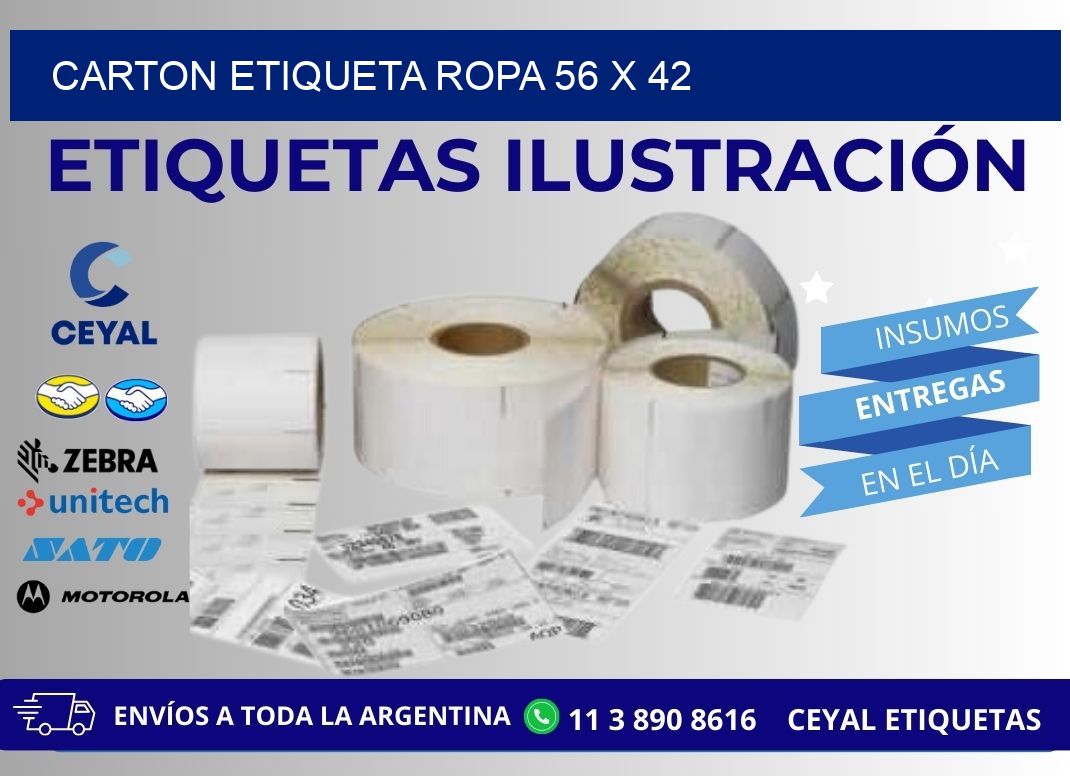CARTON ETIQUETA ROPA 56 x 42