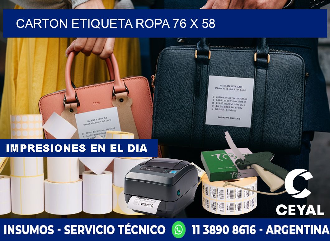 CARTON ETIQUETA ROPA 76 x 58