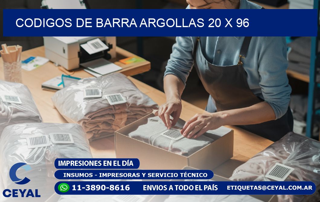 CODIGOS DE BARRA ARGOLLAS 20 x 96