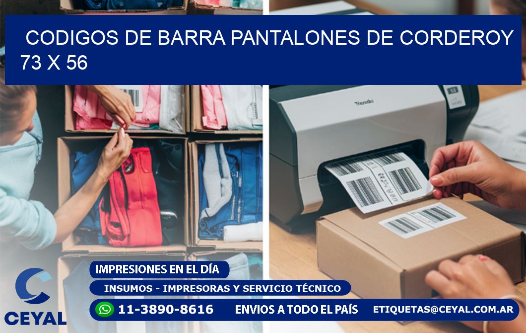 CODIGOS DE BARRA PANTALONES DE CORDEROY 73 x 56