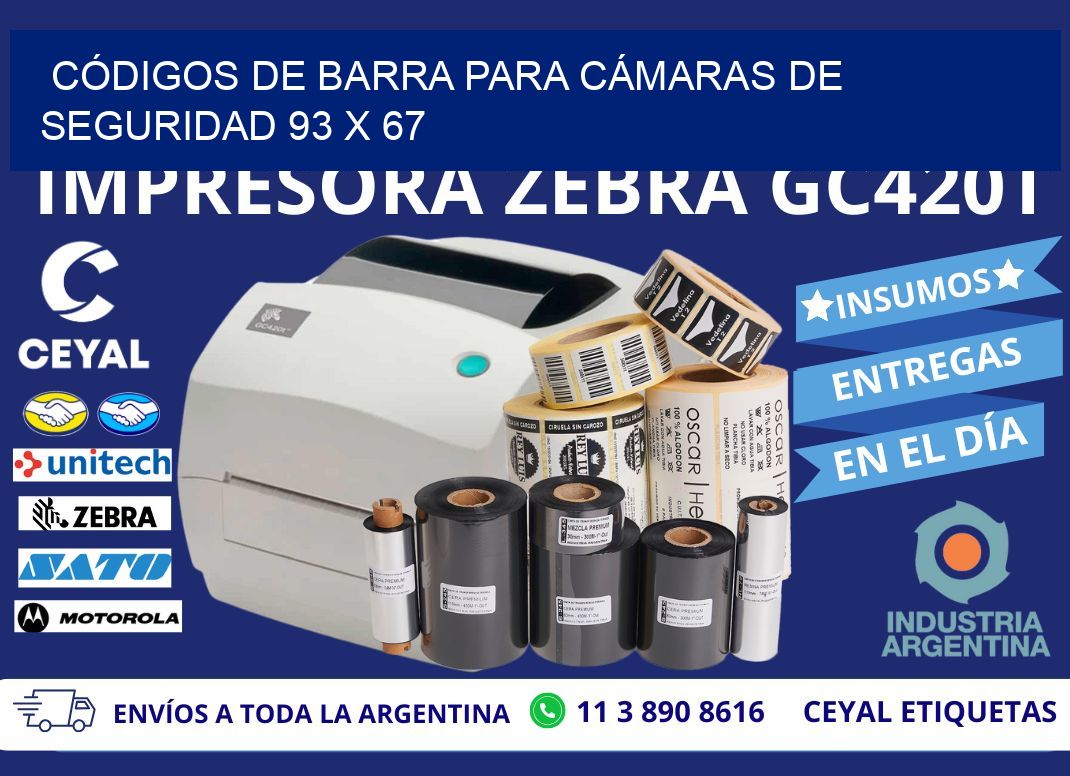CÓDIGOS DE BARRA PARA CÁMARAS DE SEGURIDAD 93 x 67