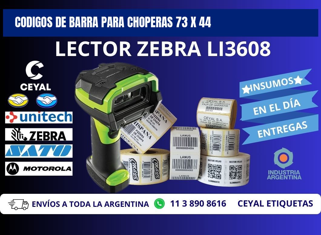 CODIGOS DE BARRA PARA CHOPERAS 73 x 44