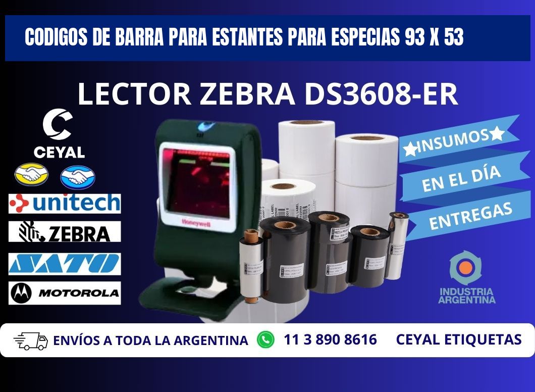 CODIGOS DE BARRA PARA ESTANTES PARA ESPECIAS 93 x 53