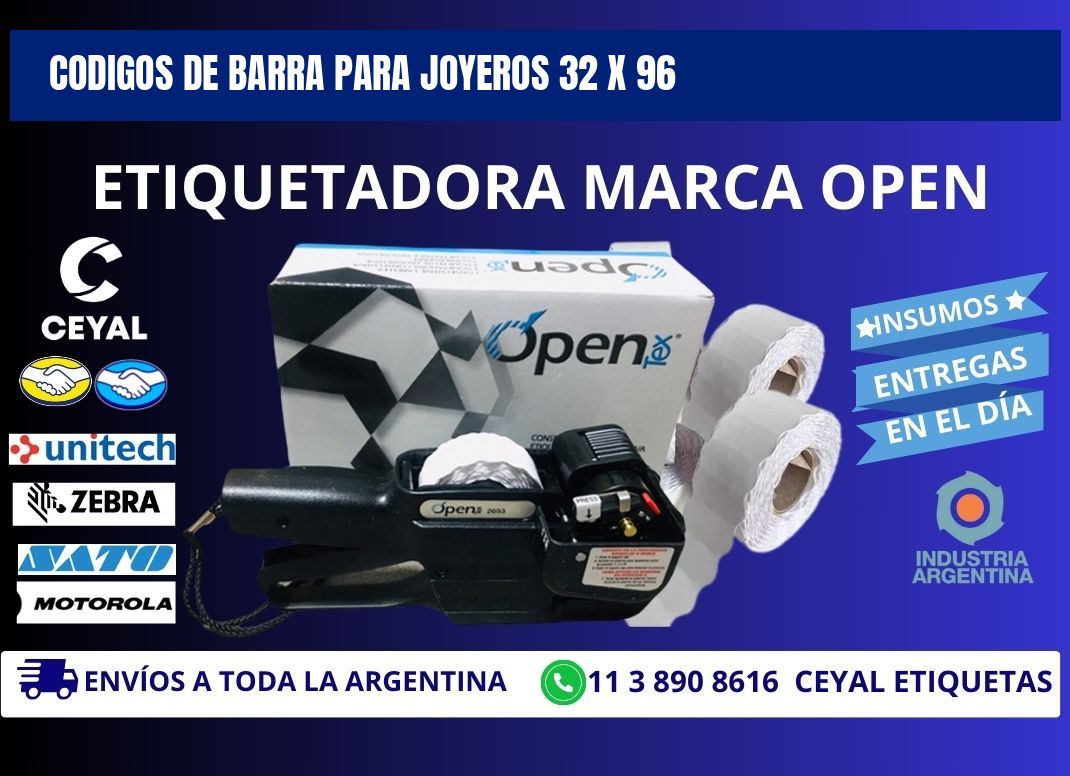 CODIGOS DE BARRA PARA JOYEROS 32 x 96