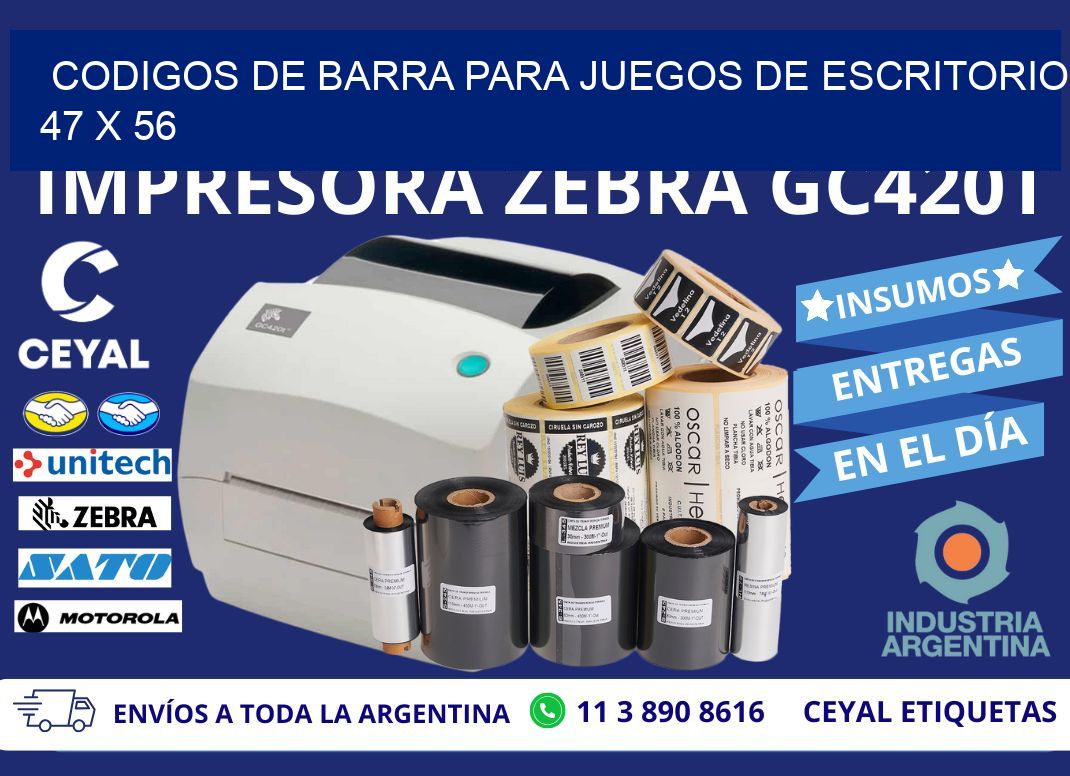 CODIGOS DE BARRA PARA JUEGOS DE ESCRITORIO 47 x 56