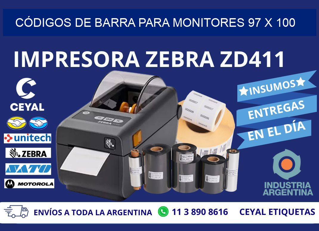 CÓDIGOS DE BARRA PARA MONITORES 97 x 100