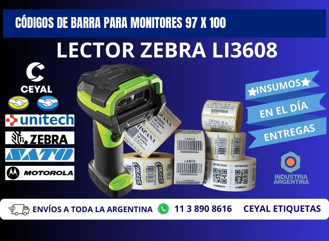CÓDIGOS DE BARRA PARA MONITORES 97 x 100