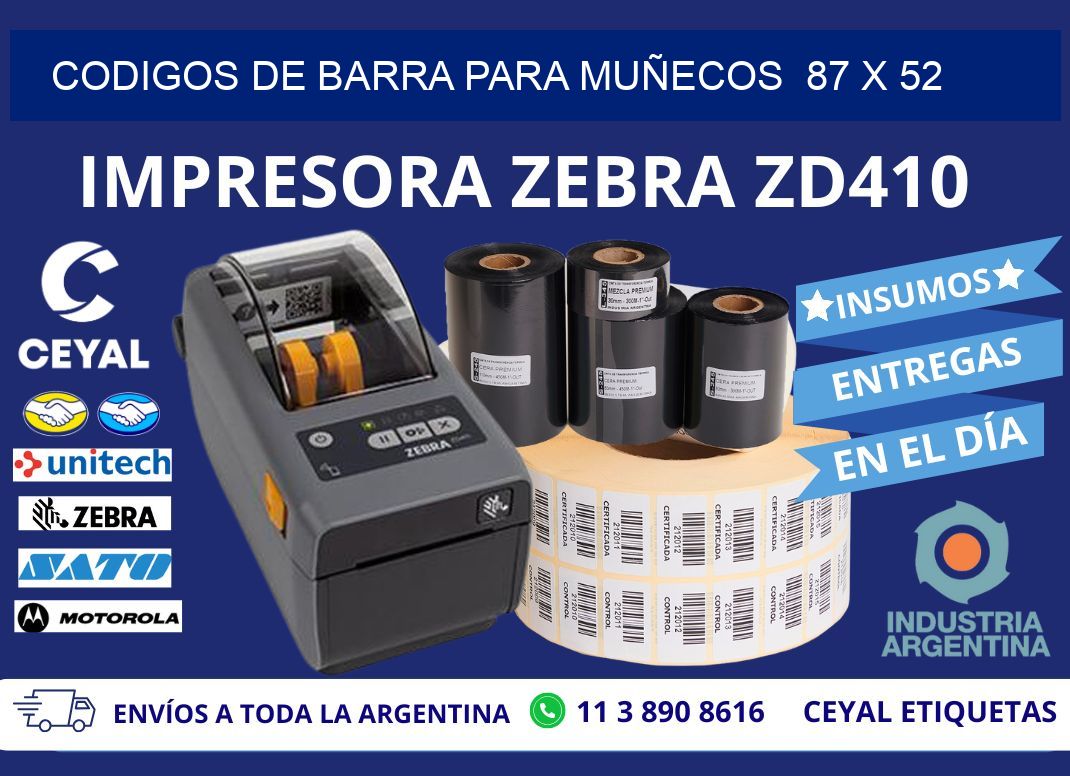 CODIGOS DE BARRA PARA MUÑECOS  87 x 52