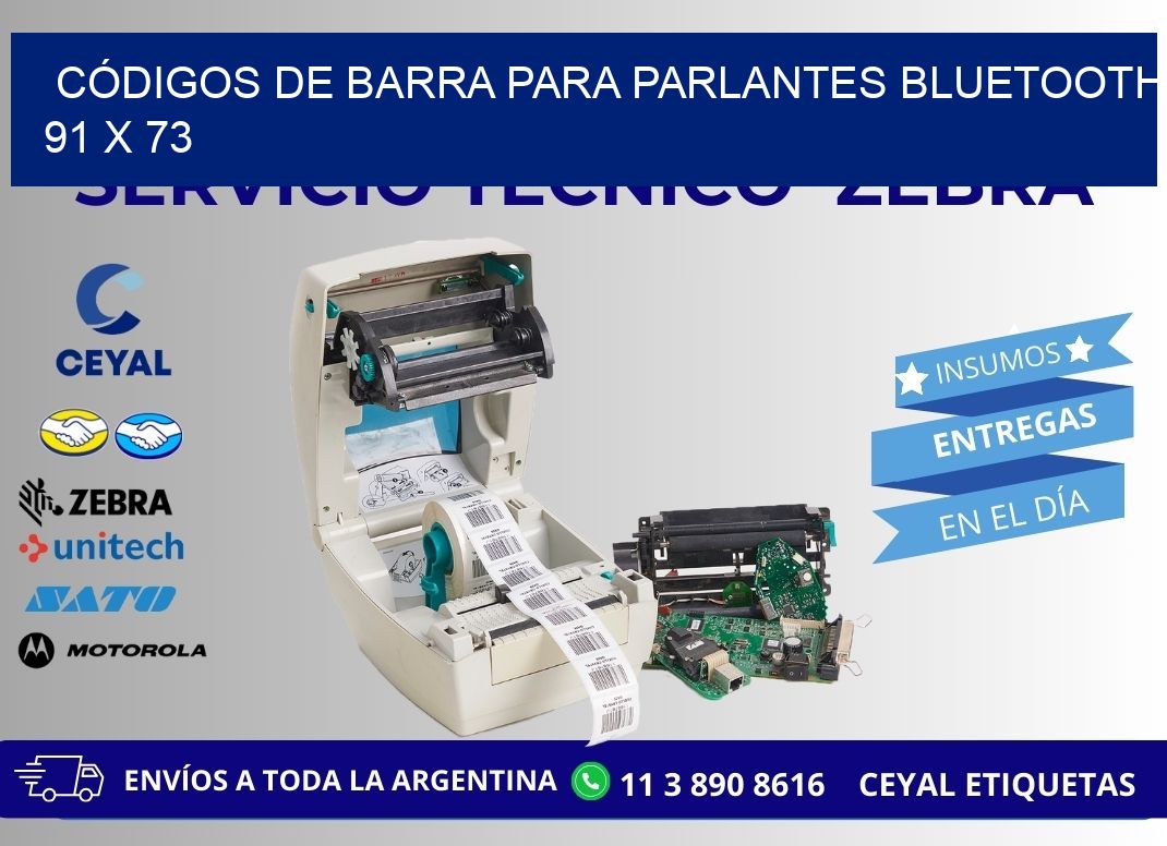 CÓDIGOS DE BARRA PARA PARLANTES BLUETOOTH 91 x 73