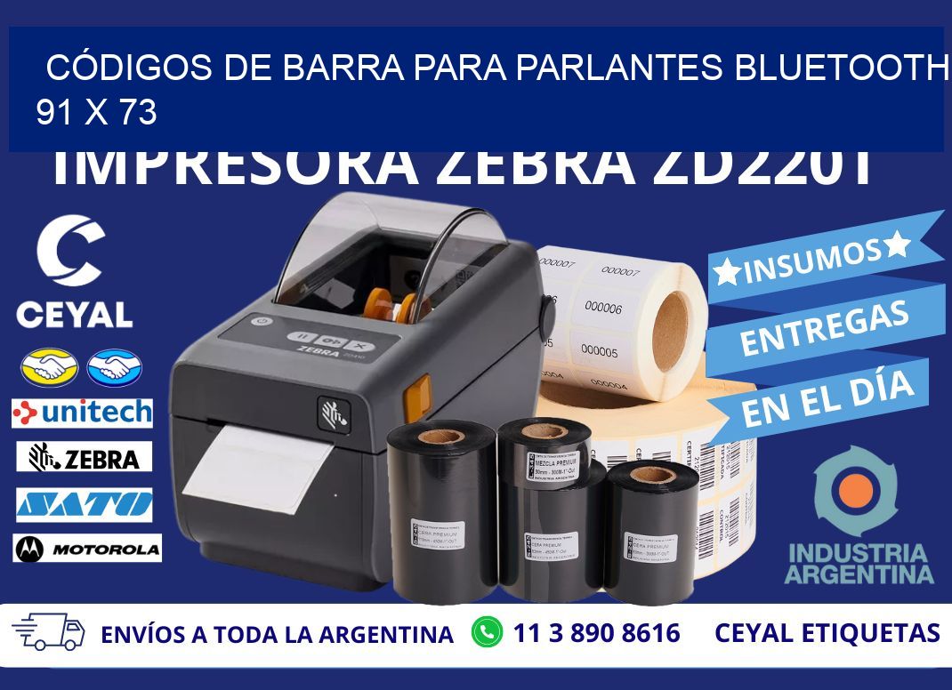 CÓDIGOS DE BARRA PARA PARLANTES BLUETOOTH 91 x 73