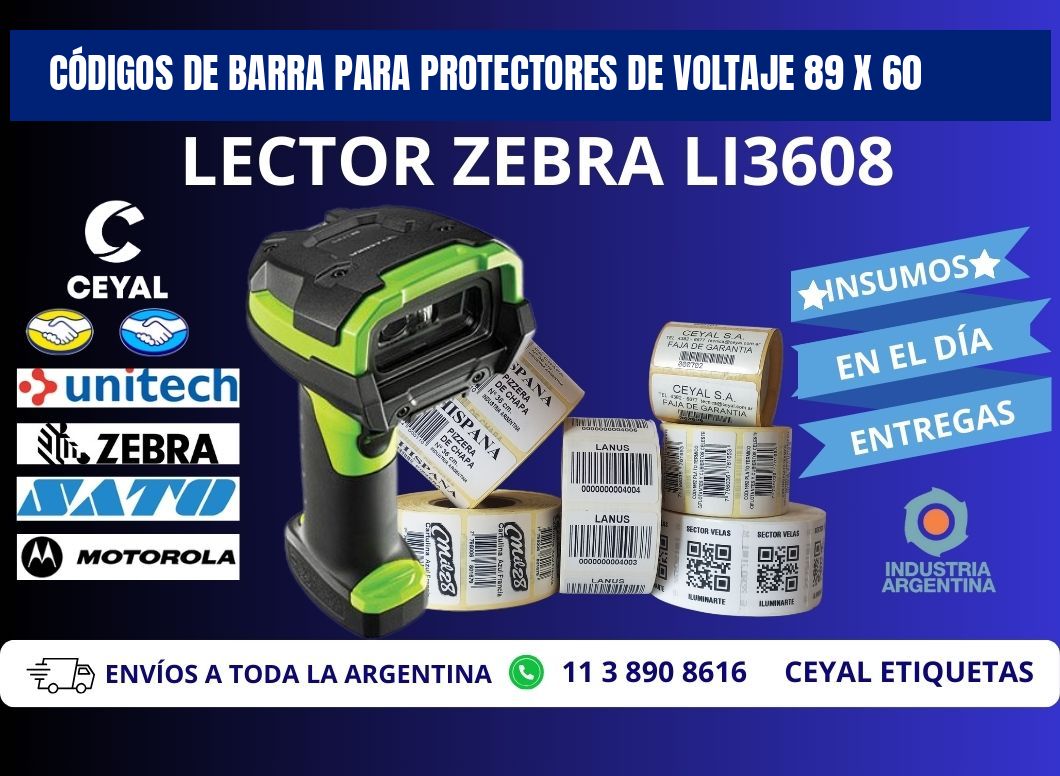 CÓDIGOS DE BARRA PARA PROTECTORES DE VOLTAJE 89 x 60