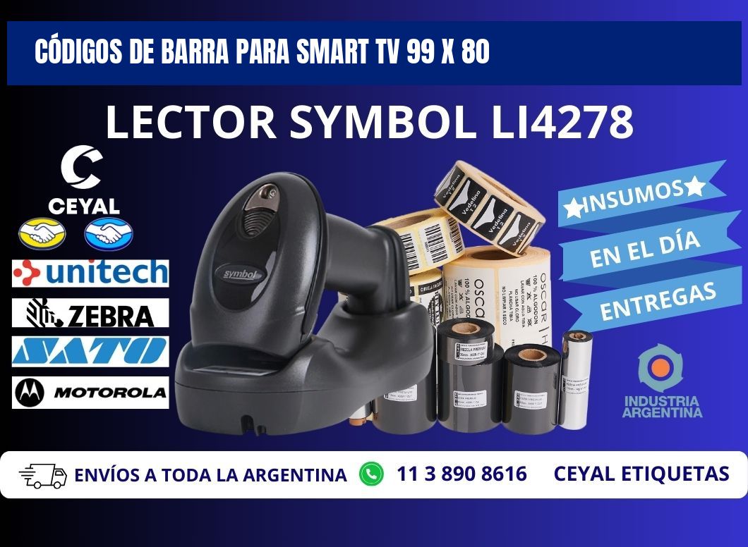 CÓDIGOS DE BARRA PARA SMART TV 99 x 80