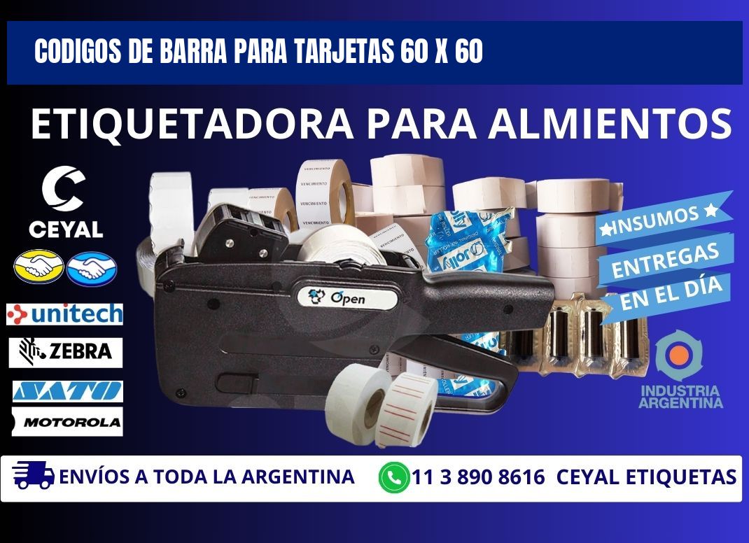CODIGOS DE BARRA PARA TARJETAS 60 x 60