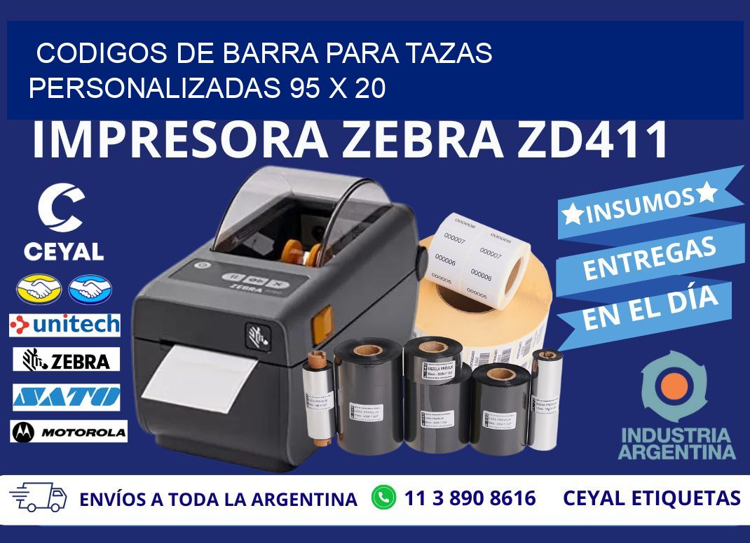 CODIGOS DE BARRA PARA TAZAS PERSONALIZADAS 95 x 20