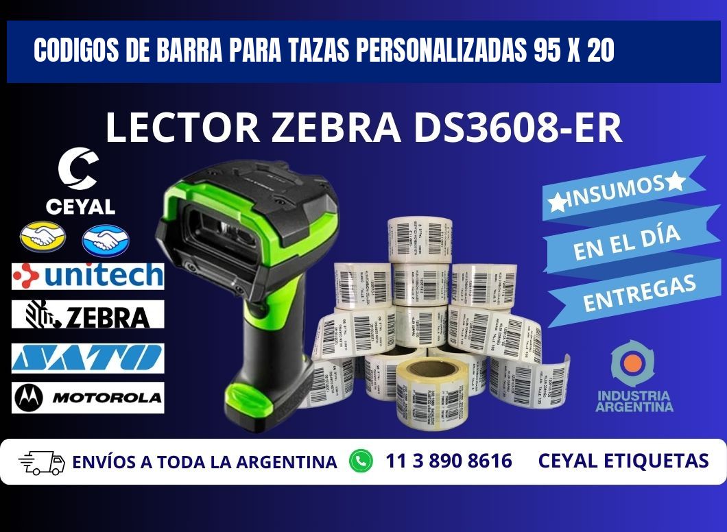 CODIGOS DE BARRA PARA TAZAS PERSONALIZADAS 95 x 20
