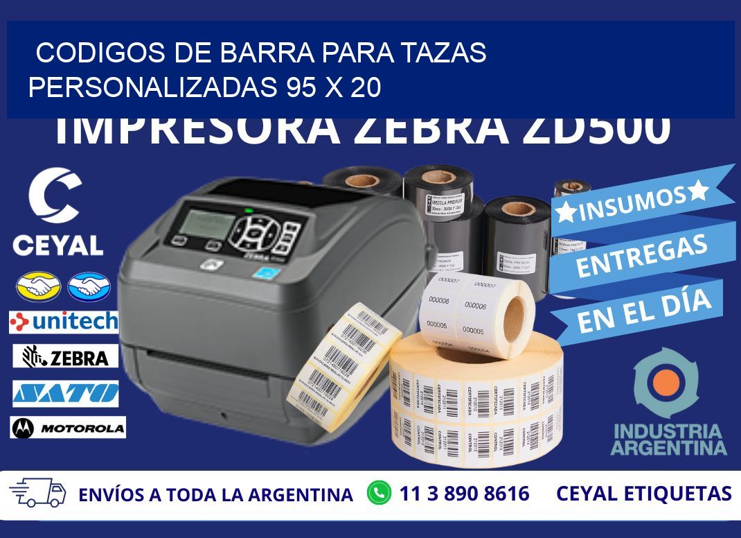 CODIGOS DE BARRA PARA TAZAS PERSONALIZADAS 95 x 20
