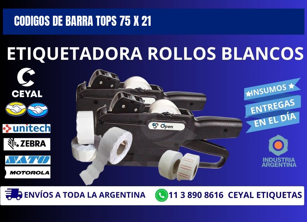 CODIGOS DE BARRA TOPS 75 x 21