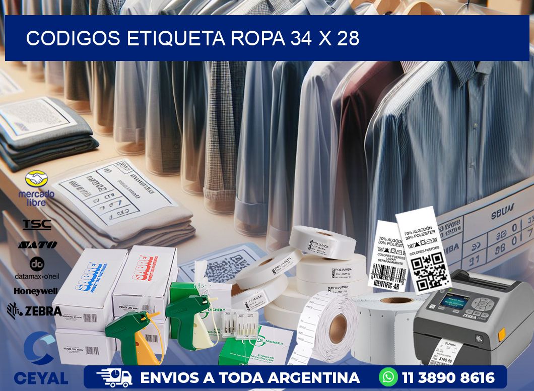 CODIGOS ETIQUETA ROPA 34 x 28