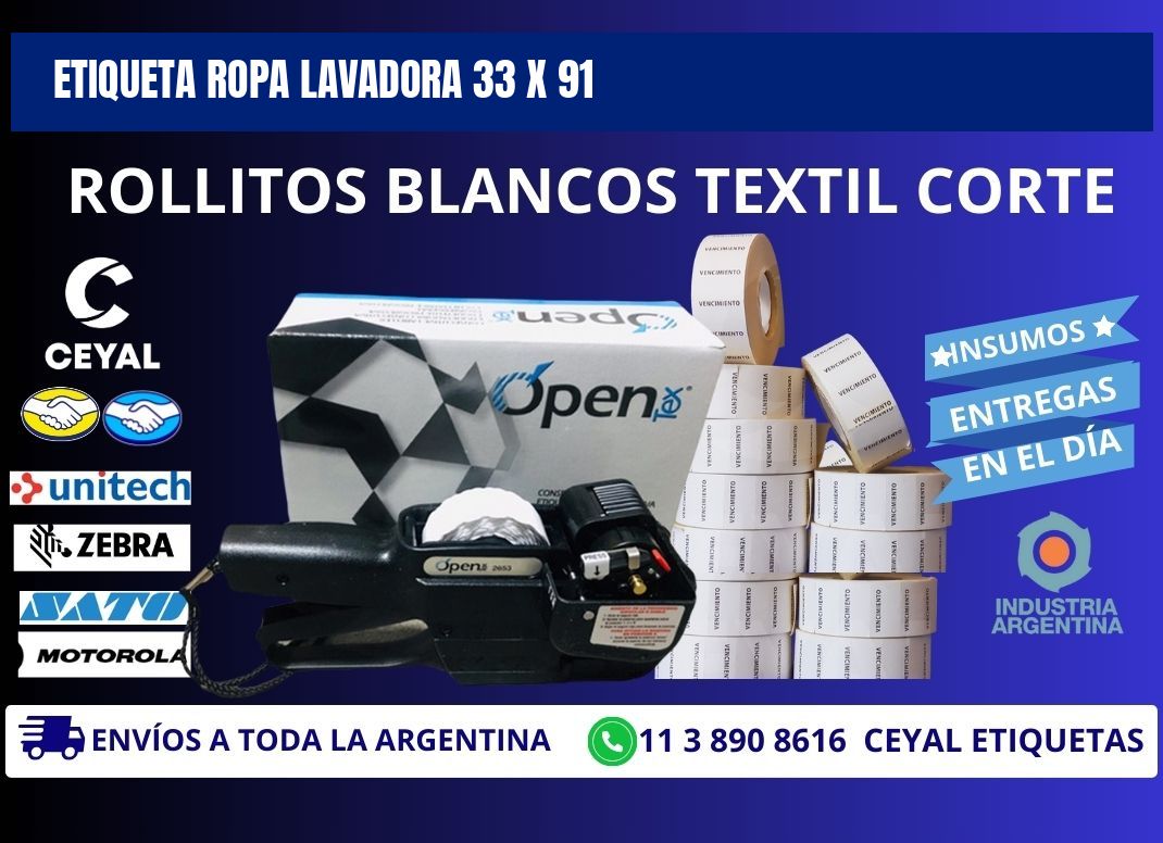 ETIQUETA ROPA LAVADORA 33 x 91