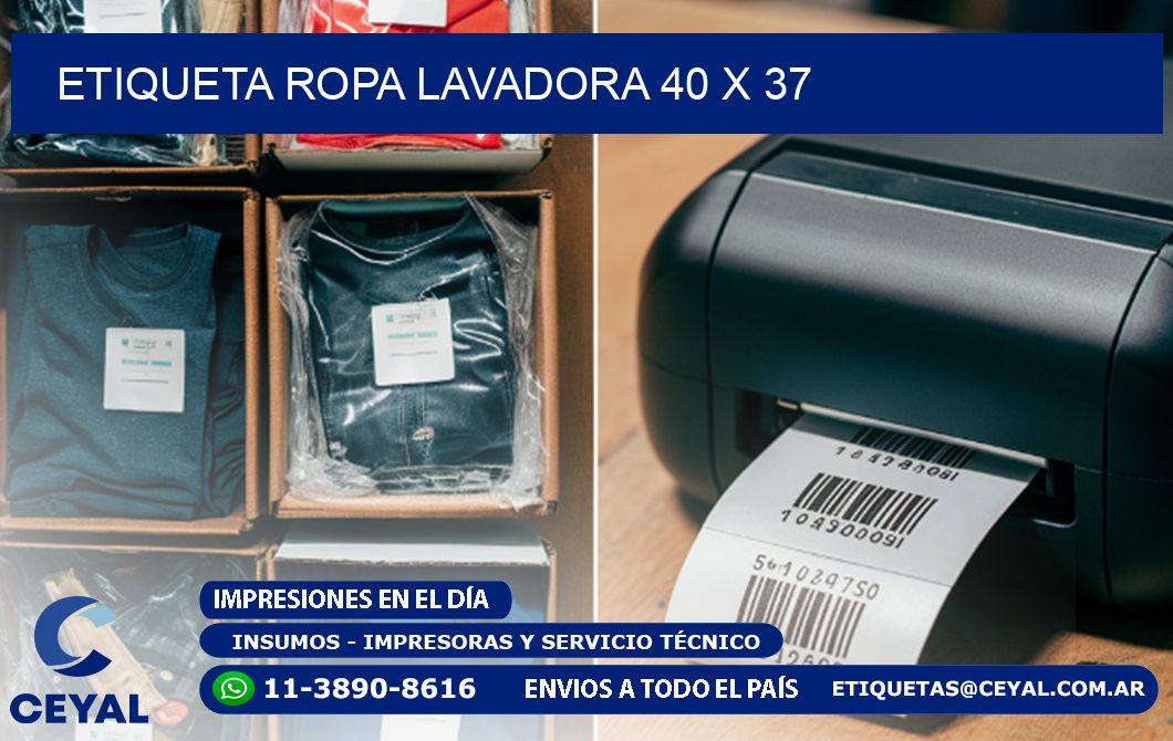 ETIQUETA ROPA LAVADORA 40 x 37