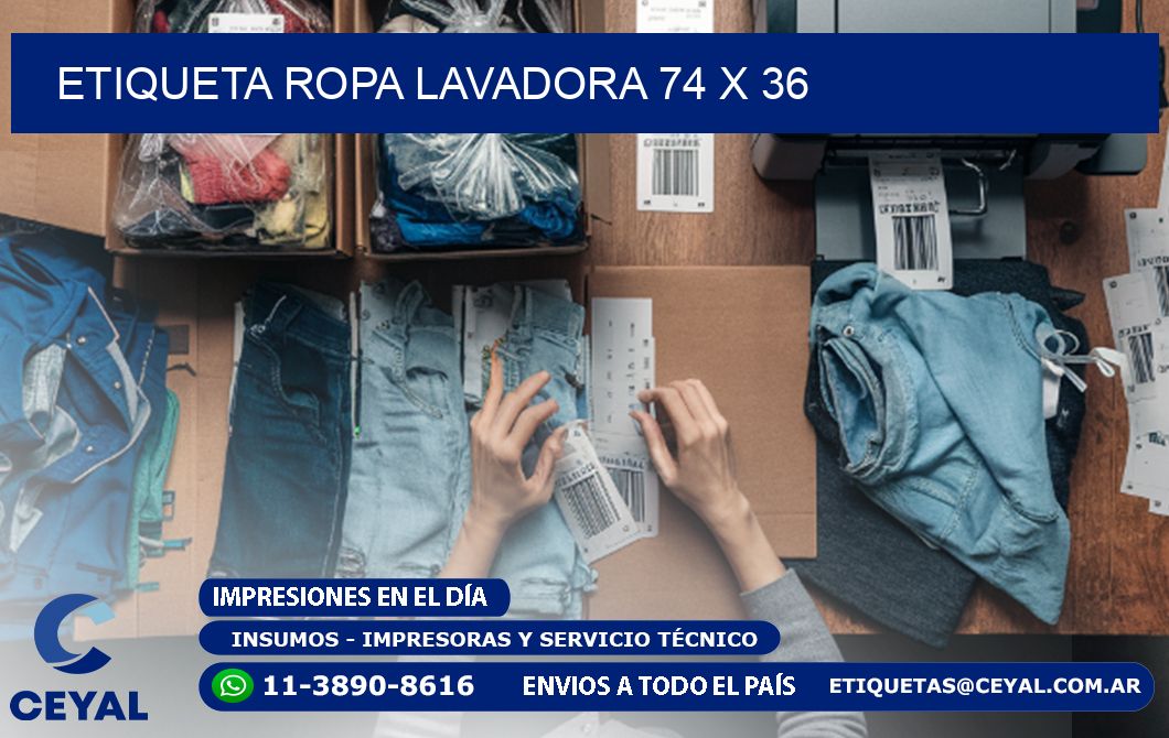 ETIQUETA ROPA LAVADORA 74 x 36