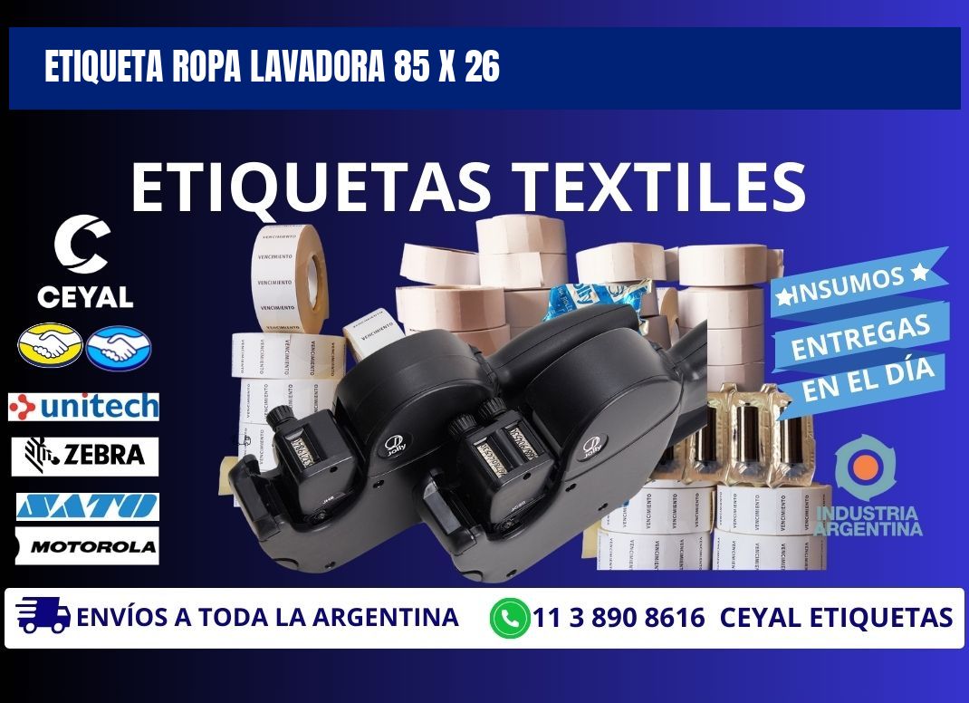 ETIQUETA ROPA LAVADORA 85 x 26