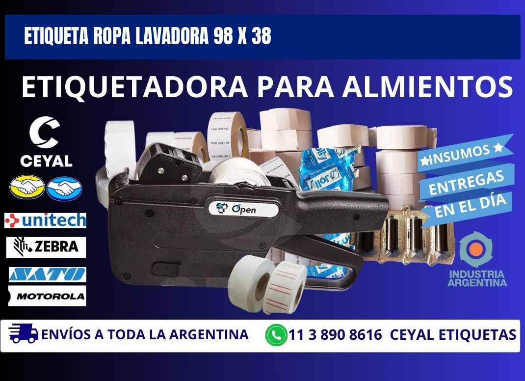 ETIQUETA ROPA LAVADORA 98 x 38