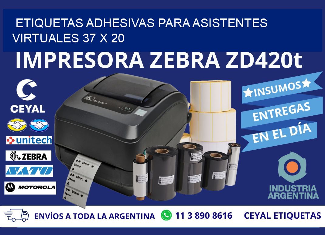 ETIQUETAS ADHESIVAS PARA ASISTENTES VIRTUALES 37 x 20